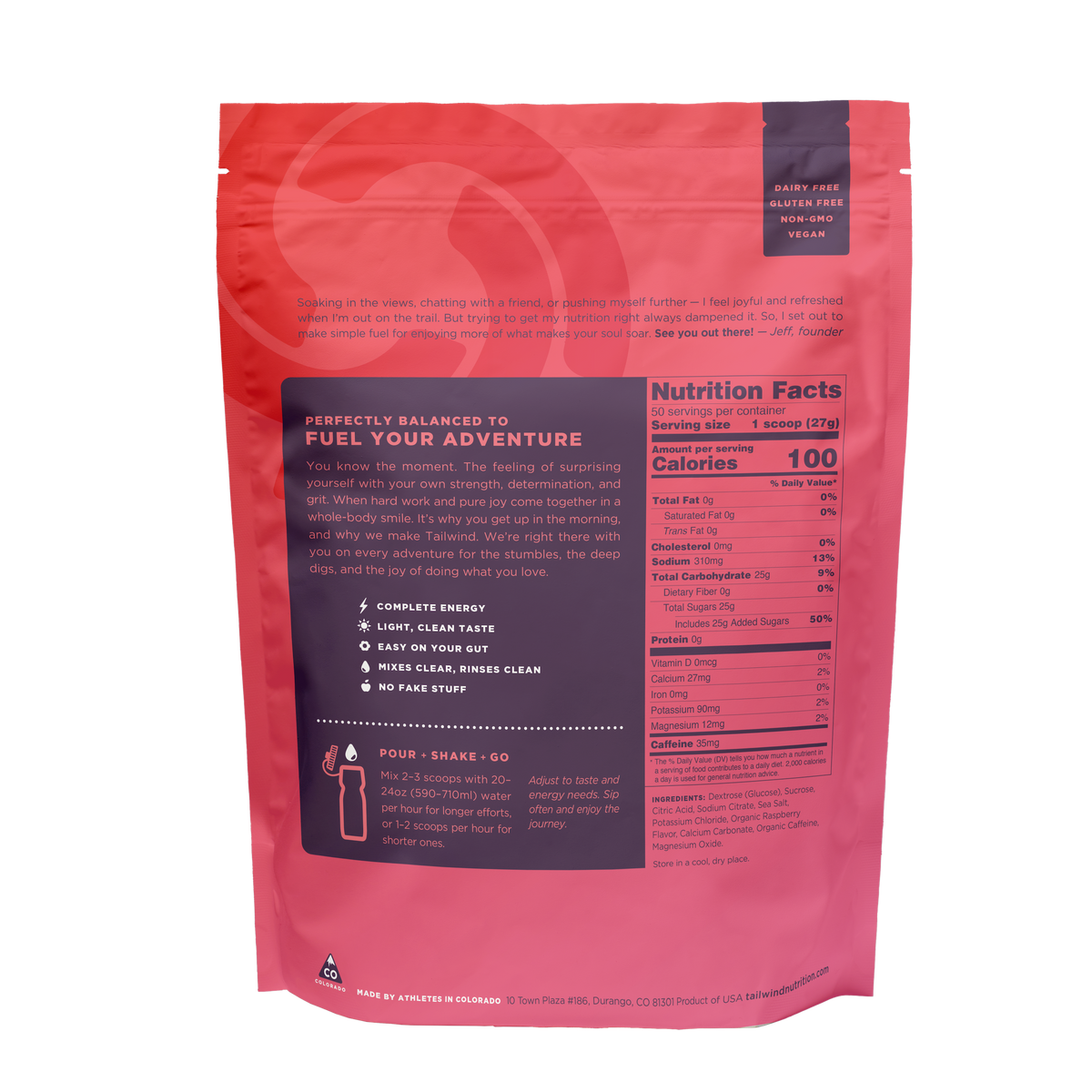 Tailwind Endurance Fuel Drink Mix – Raspberry Caffeinated