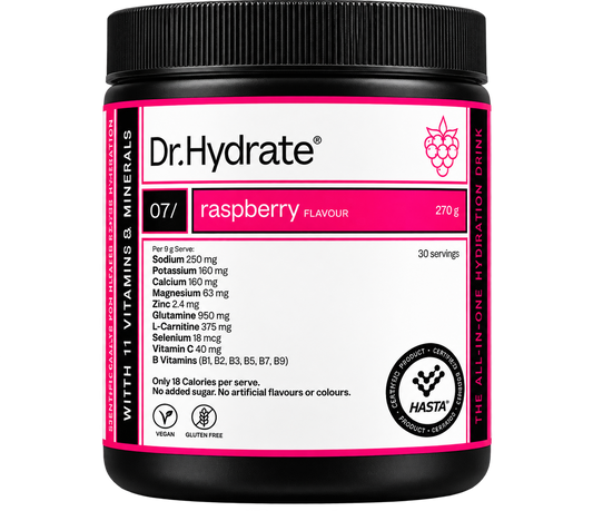 Dr Hydrate Raspberry electrolyte jar