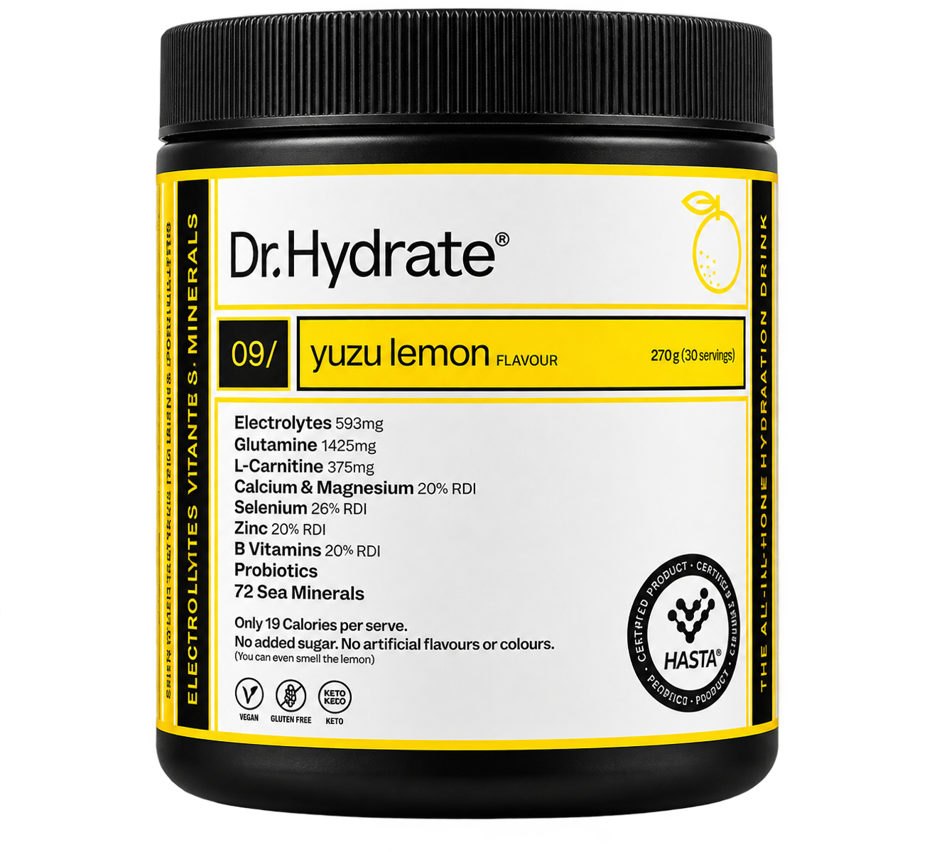 Dr Hydrate Jar 30 Serves - Yuzu Lemonade