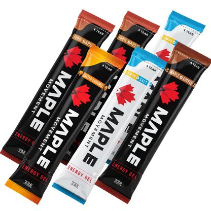 Maple Movement Sap Energy Gel Variety Pack – All Flavours – 6 Gels