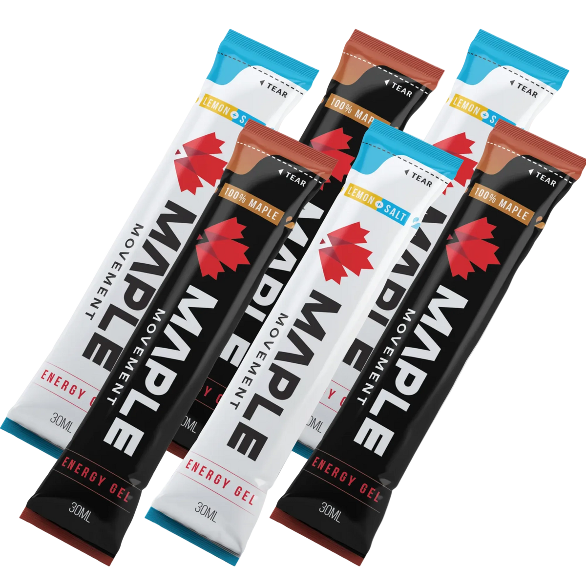 Maple Movement Sap Energy Gel Variety Pack – Original Maple + Lemon & Salt – 6 Gels