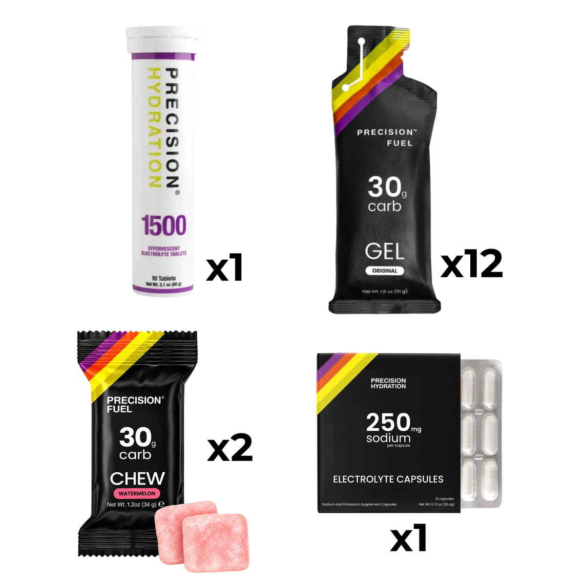 Precision Race Day Fuel Pack – Gels, Chews & Electrolytes