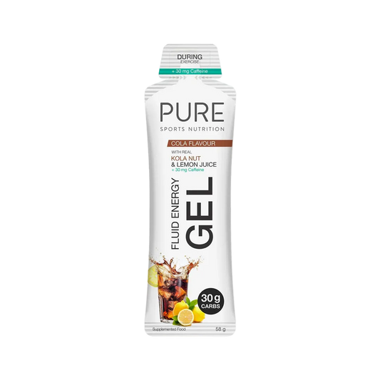 PURE Sports Nutrition fluid energy gel pack on a white background