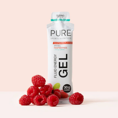 PURE Fluid Energy Gel – Raspberry + Caffeine – 58g
