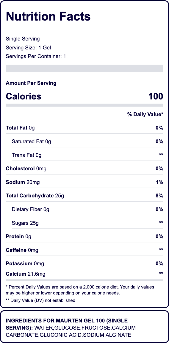 Maurten Gel 100 Energy Gel – 25g Carbs