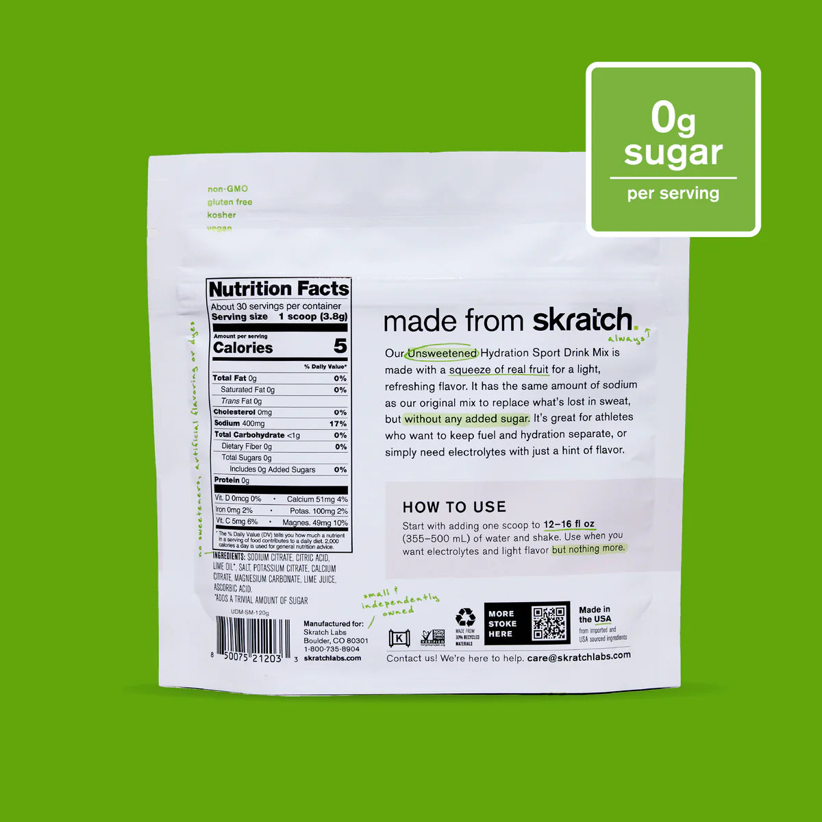 Skratch Unsweetened Hydration Bag - Salted Margarita