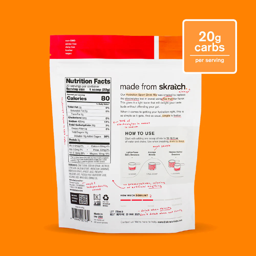 Skratch Sport Hydration Drink Mix Bag - Fruit Punch