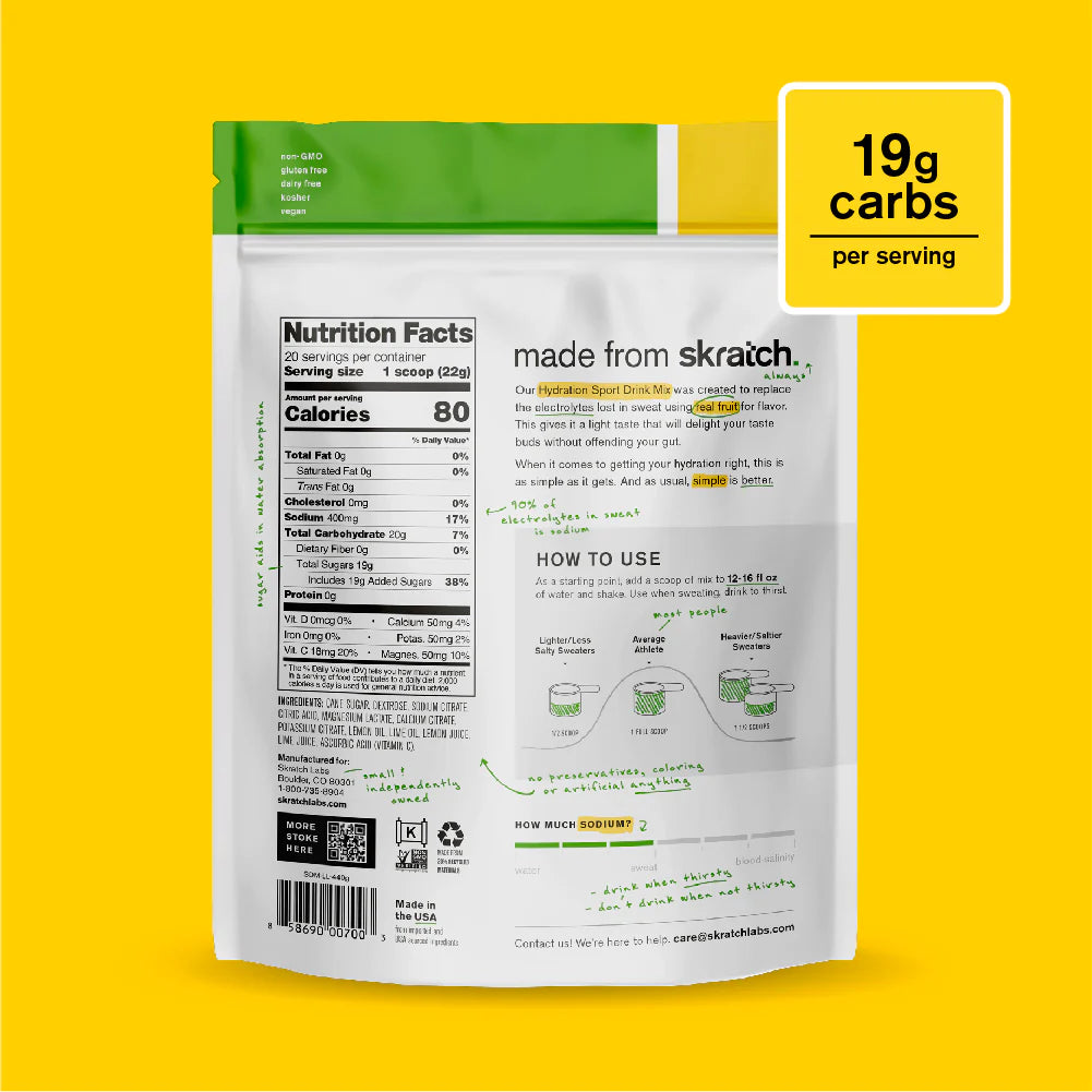 Skratch Sport Hydration Drink Mix Bag - Lemon & Lime
